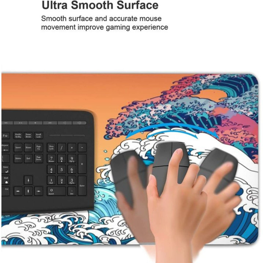 Vintage Japanese Ocean Wave Sunrise Mousepad outfitque