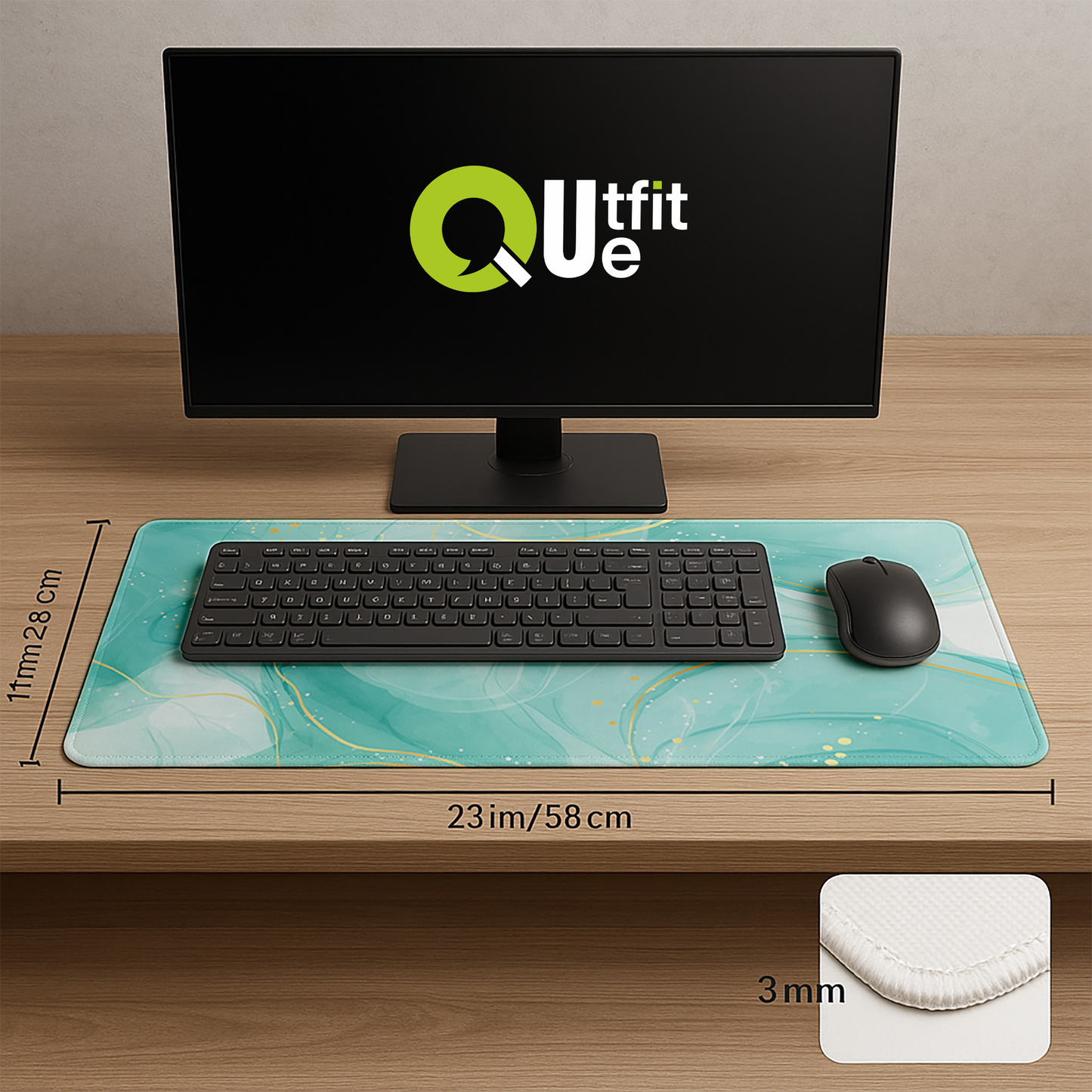 Art Gold Teal Marble Mousepad outfitque