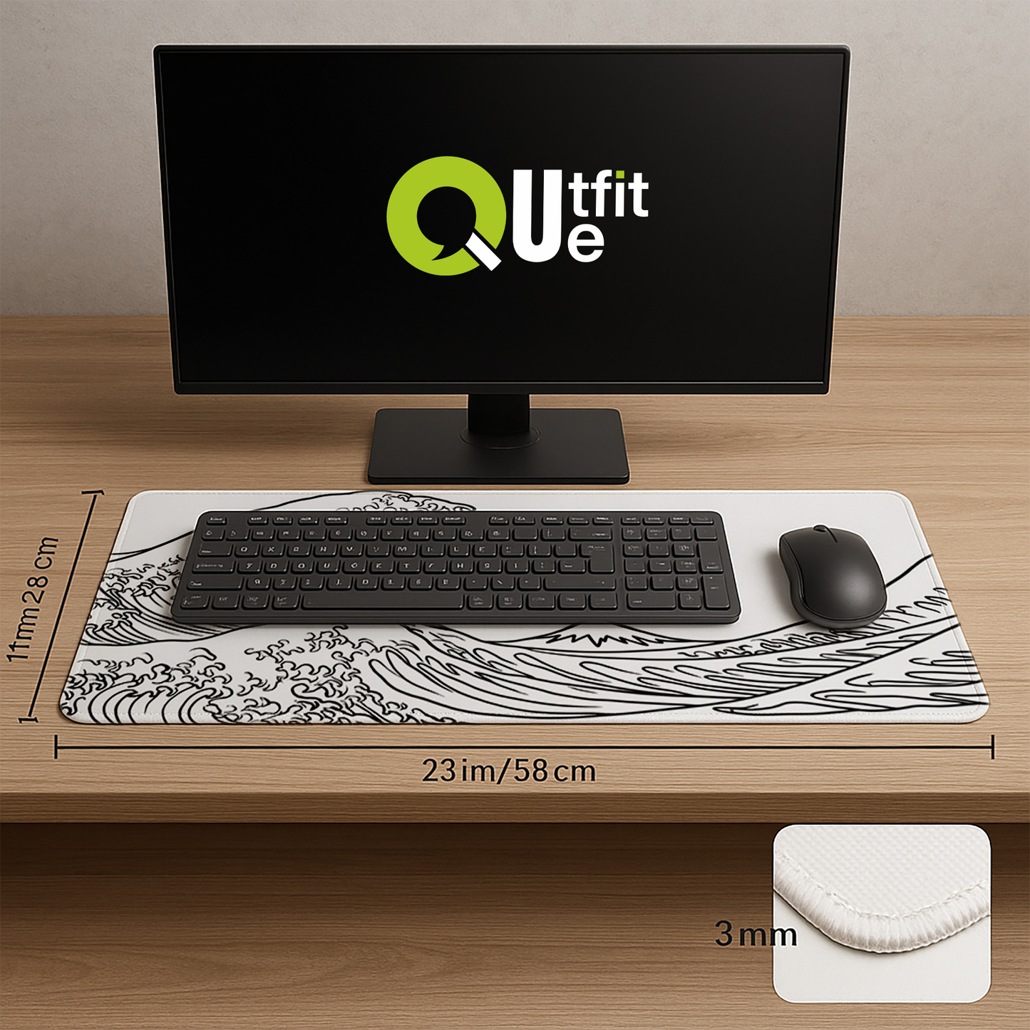 Art Kanagawa Surfing White Mousepad outfitque