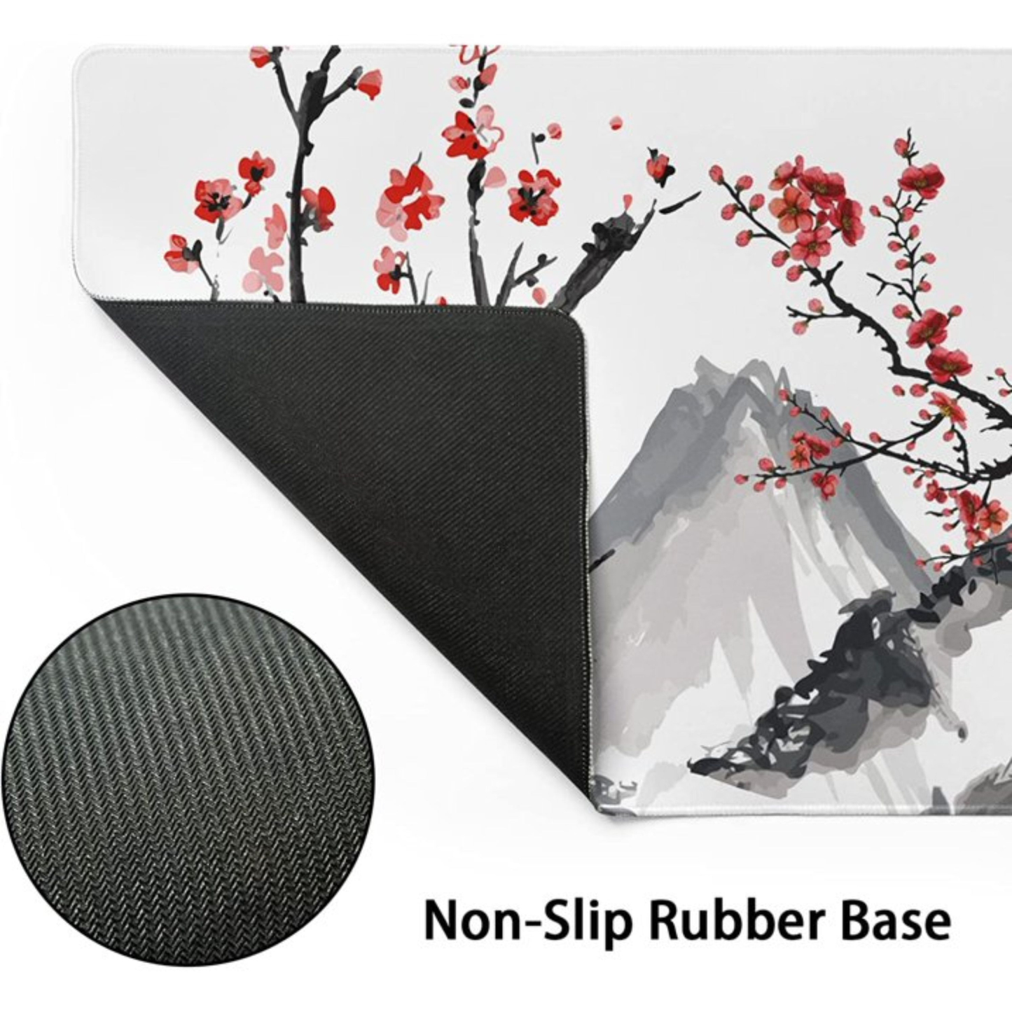 White Japanese Cherry Blossom Mousepad outfitque