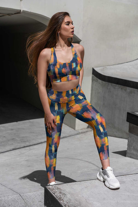 Vibrant Strokes Activewear Set