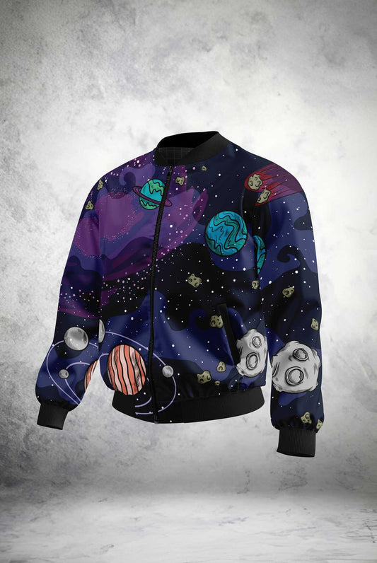 Midnight Orbit Bomber Jacket Print it up