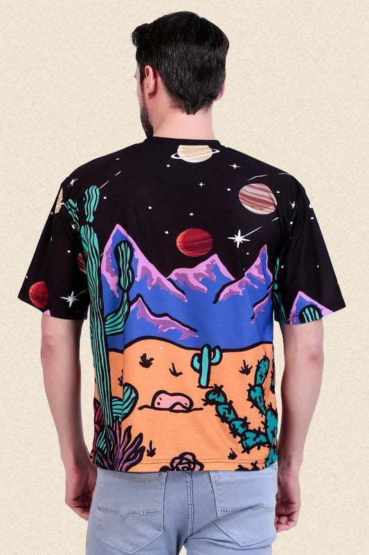 Cosmic Desert Oversized Tee - Print it upprinted oversized