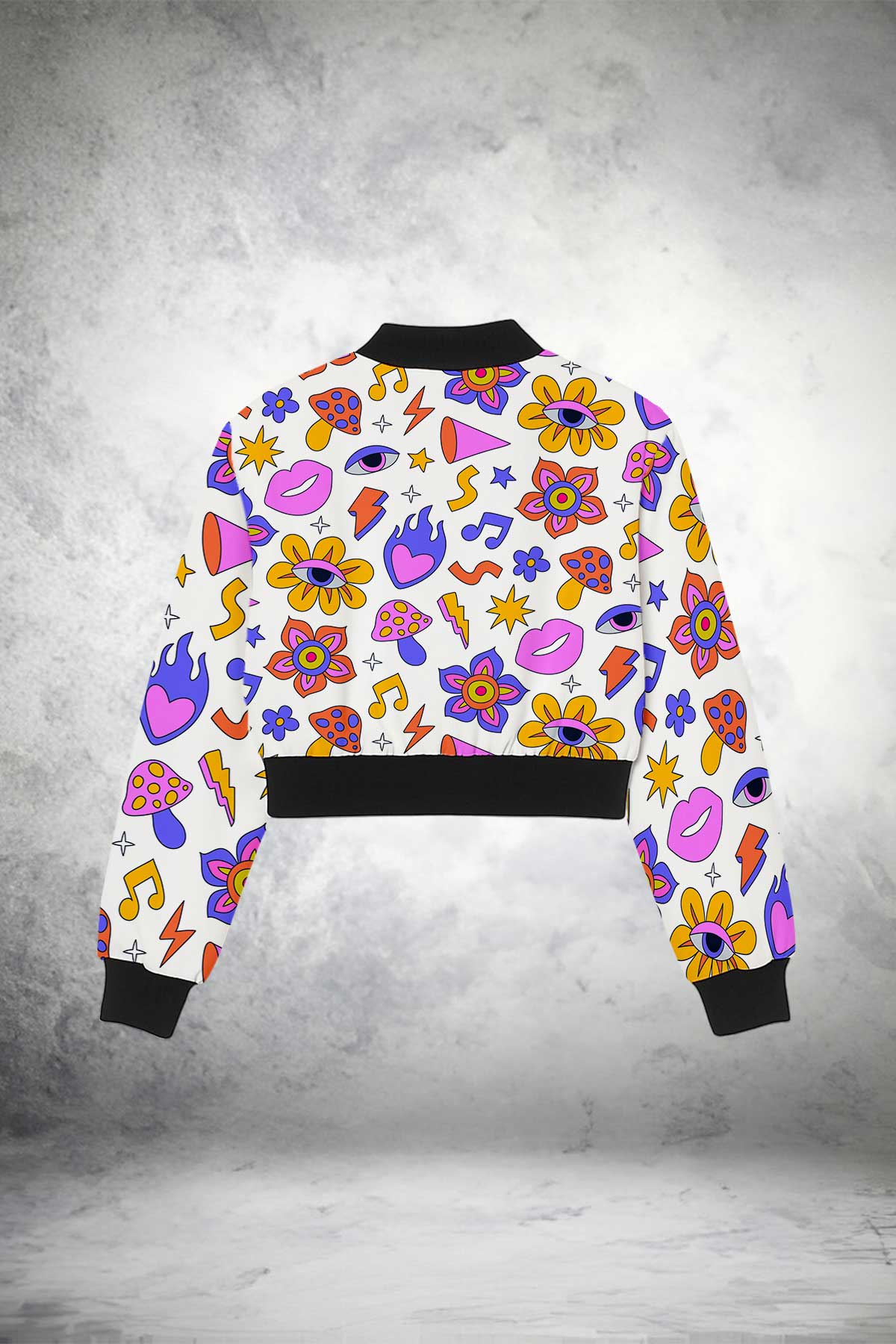 Groovy Trippy Crop Jacket Print it up