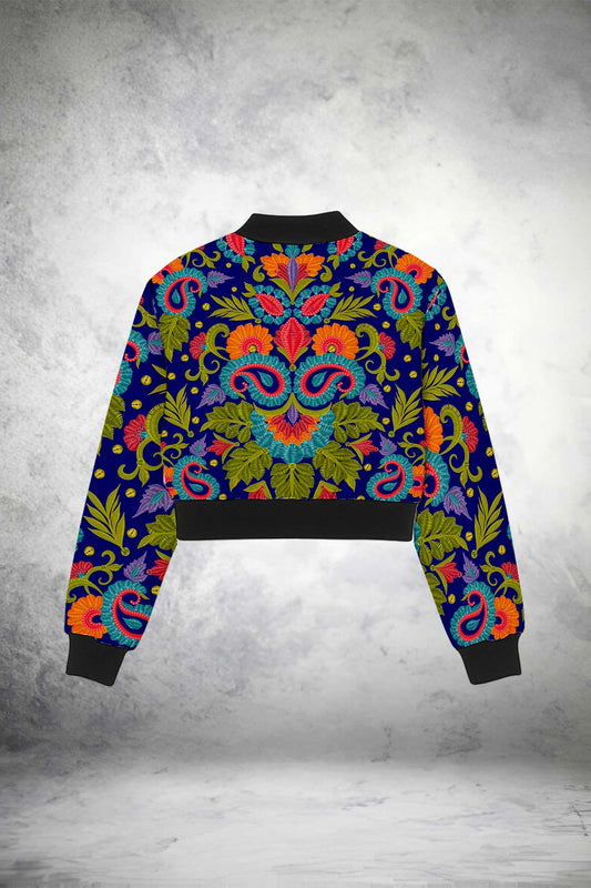 Vibrant Paisley Crop Jacket Print it up