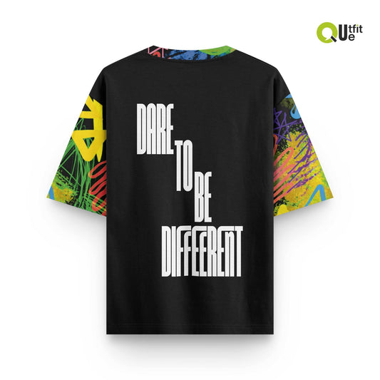 Dare to Be Different Oversized Tee - Print it upprinted oversized