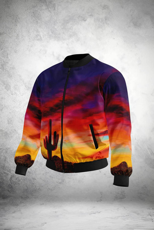Desert Blaze Sunset Bomber Jacket - Print it upjacket