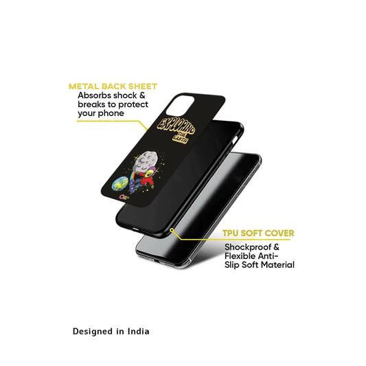 Exploring The Earth Black Metal TPU hybrid Protection Case - Print it upPhone case