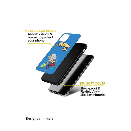 Exploring The Earth Blue Metal TPU hybrid Protection Case - Print it upPhone case