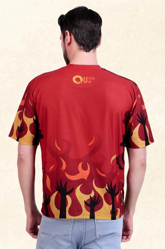 Fiery Blaze Oversized Tee - Print it up