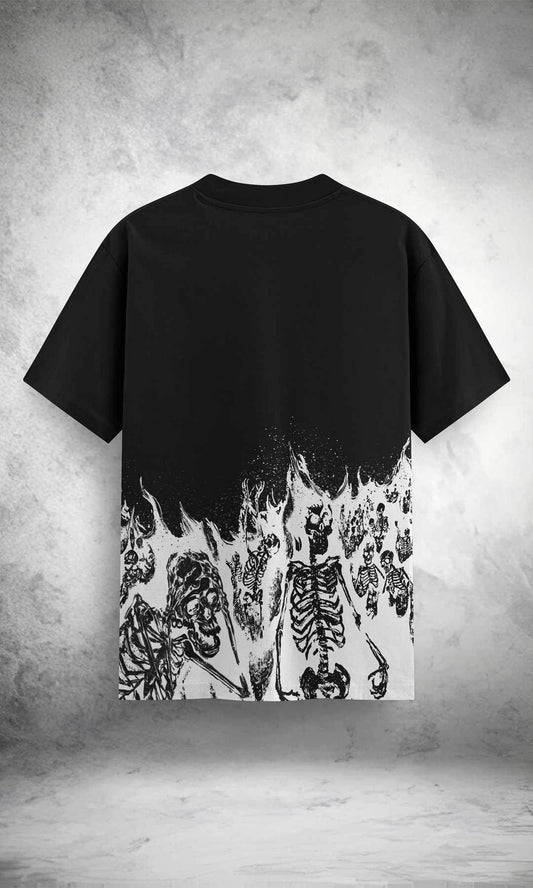 Inferno Bones Half - Dye Tee - Print it upOversize