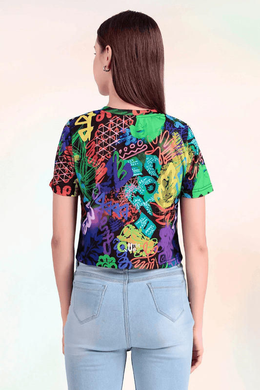 Neon Graffiti Fusion Crop Top - Print it upCROP TOP