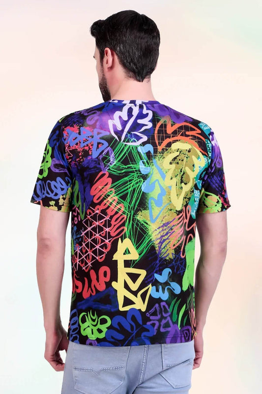 Neon Graffiti Fusion Tee - Print it upregular tshirt