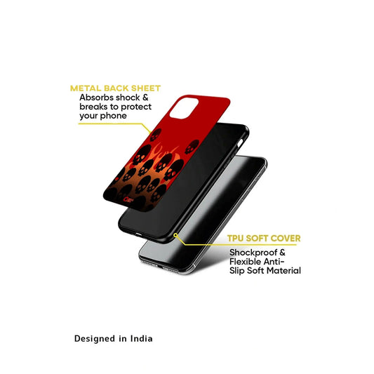 Skull On Fire Metal TPU hybrid Protection Case - Print it upPhone case