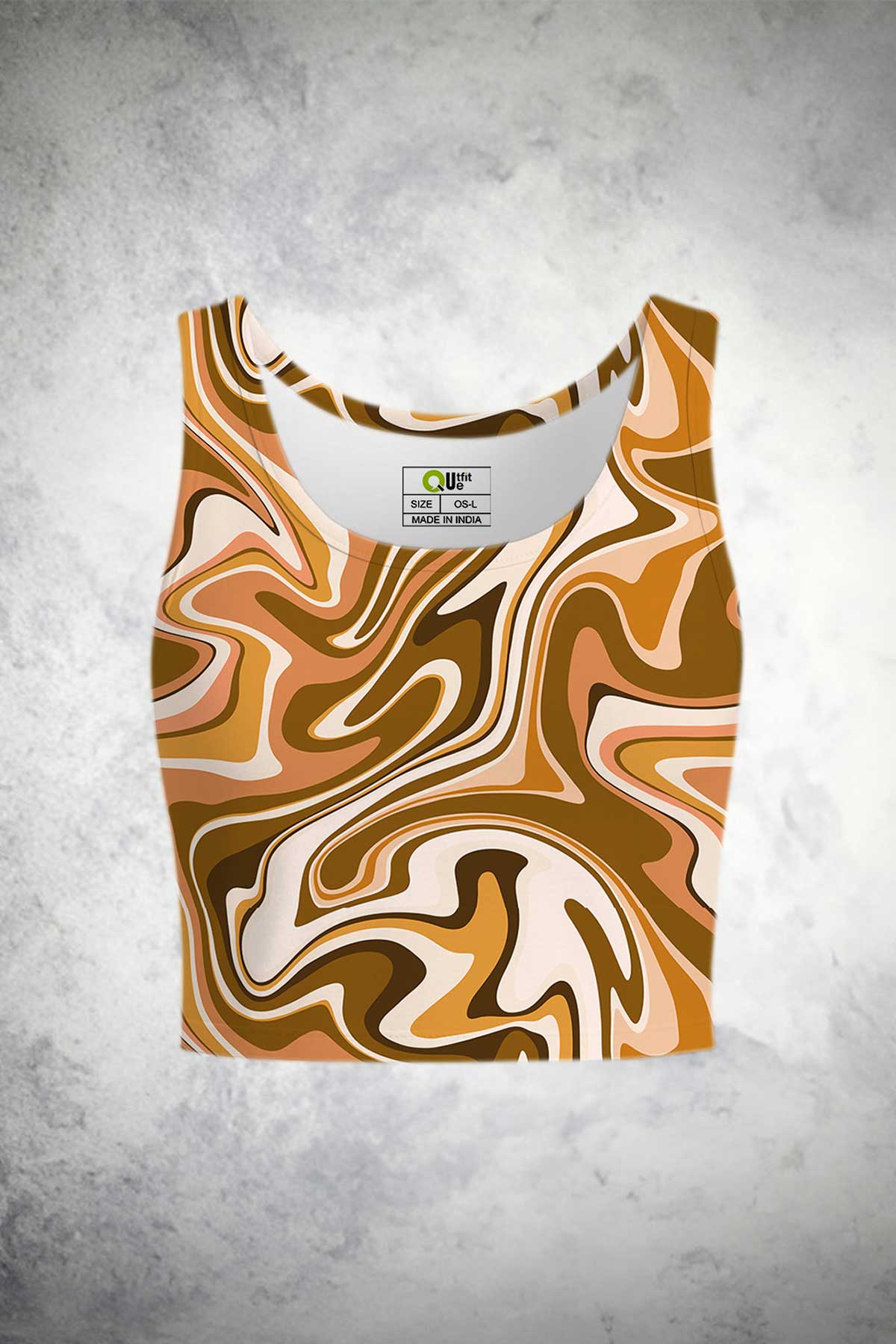 Retro Swirl Mocha Crop Tank