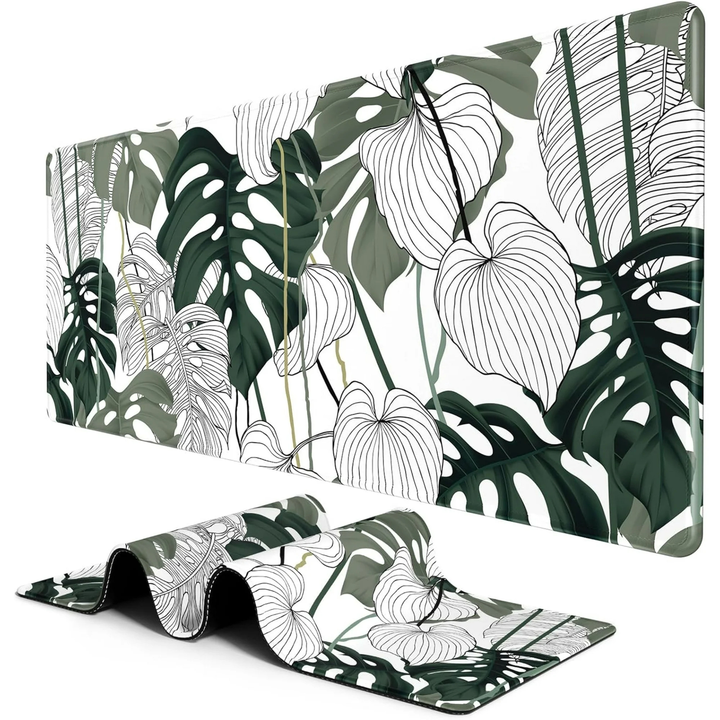 Art Tropical Leaf White Mousepad outfitque
