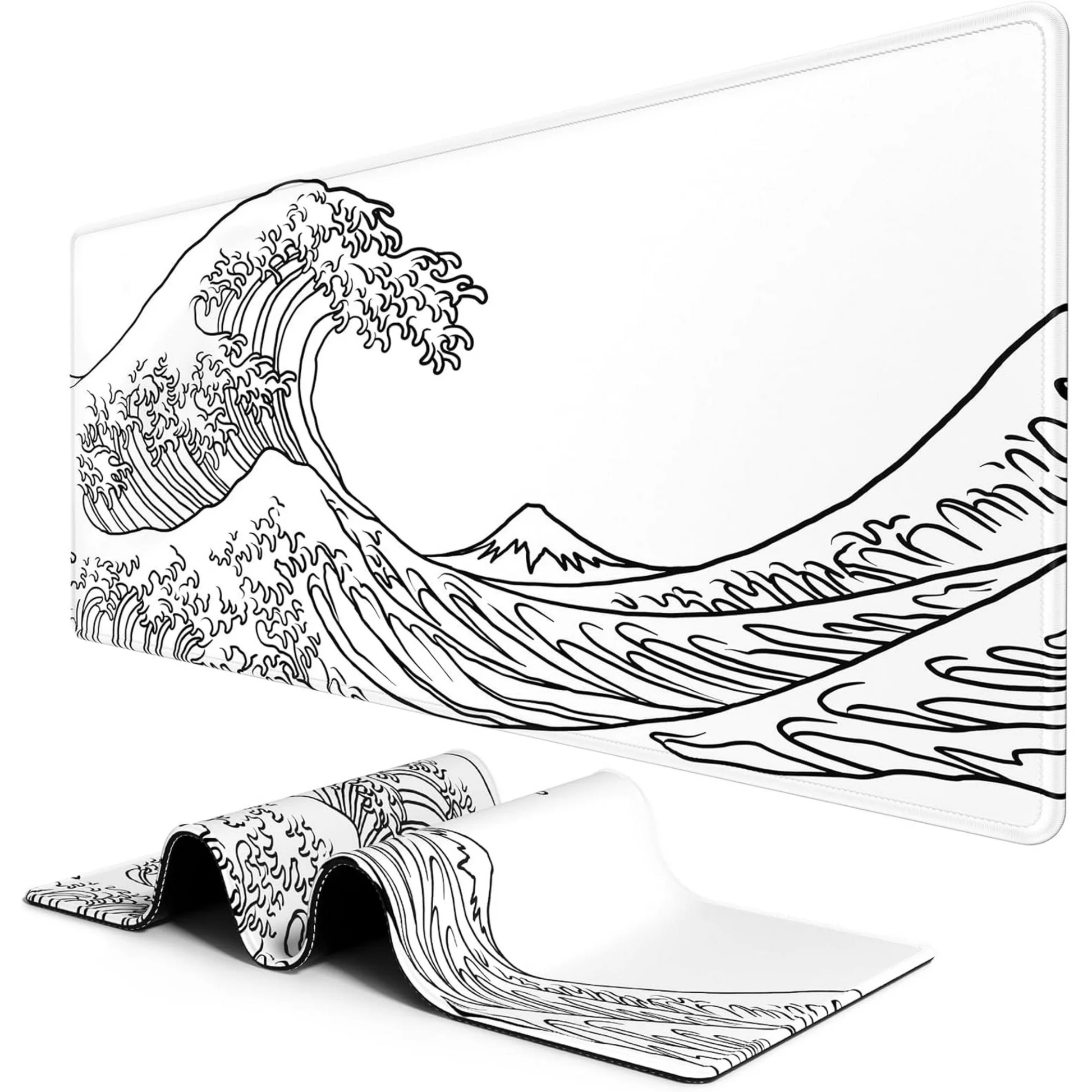 Art Kanagawa Surfing White Mousepad outfitque