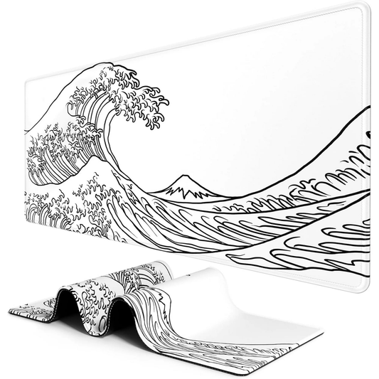 Art Kanagawa Surfing White Mousepad outfitque
