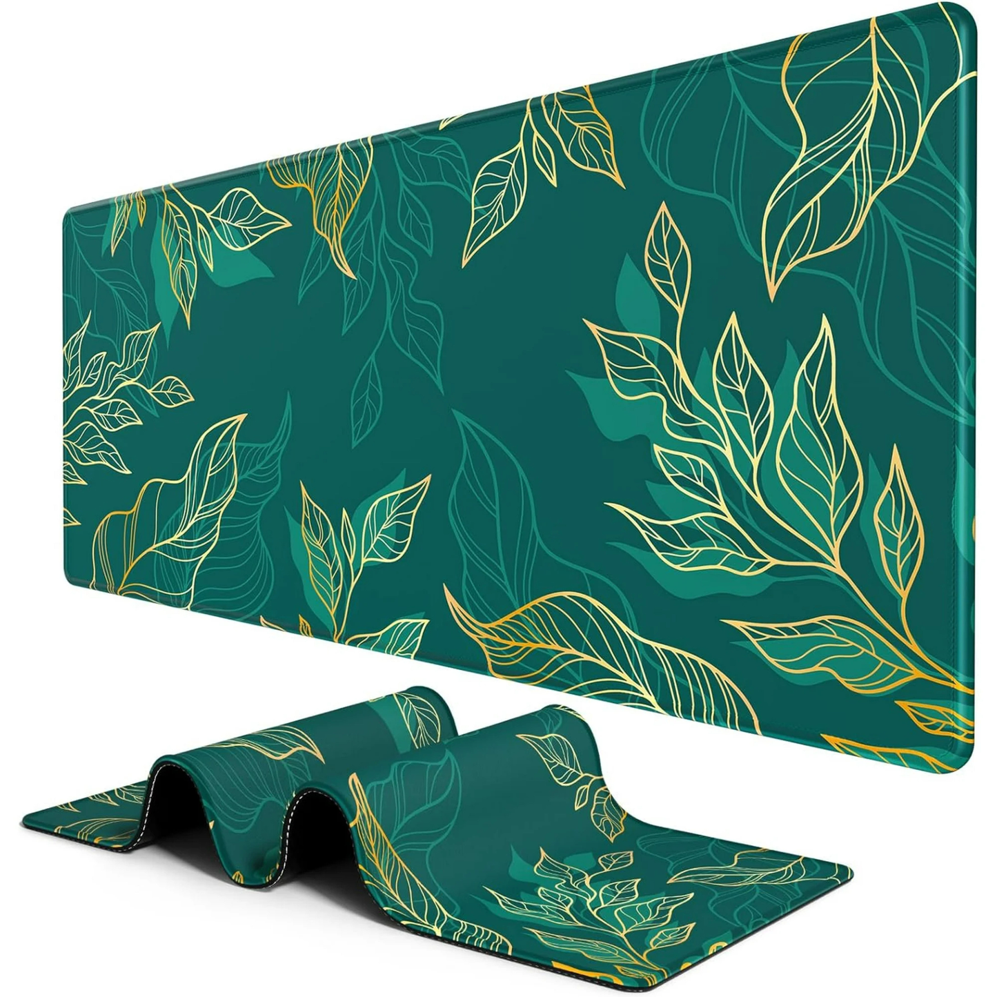 Artistic Luxury Leaf Green Mousepad outfitque