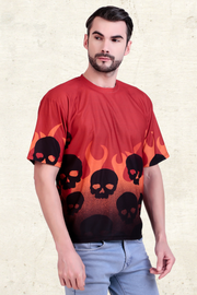 SKULLS ON FIRE OVERSIZED TSHIRT