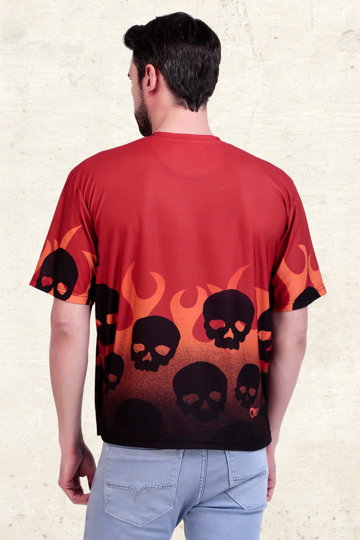 SKULLS ON FIRE OVERSIZED TSHIRT