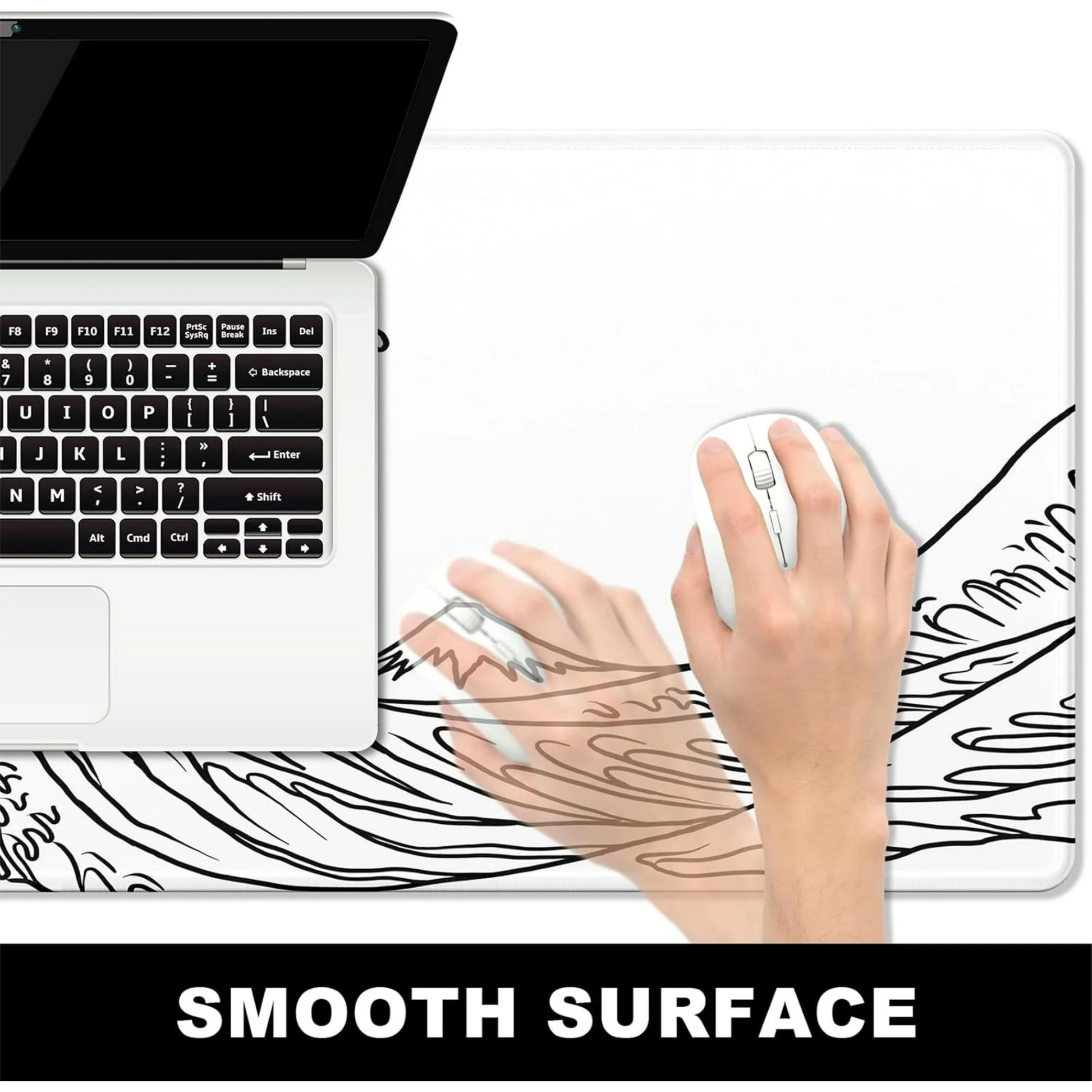 Art Kanagawa Surfing White Mousepad outfitque