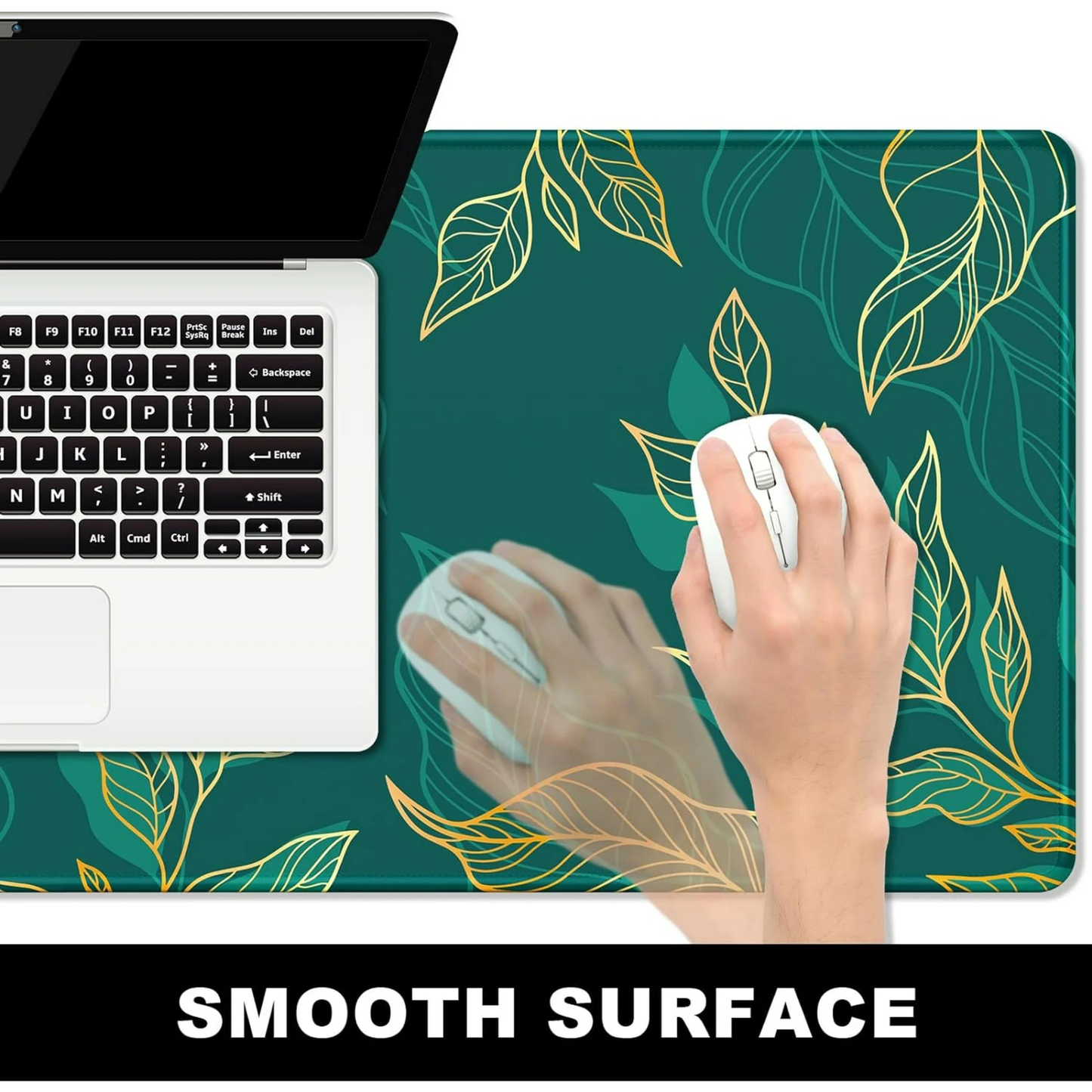 Artistic Luxury Leaf Green Mousepad outfitque