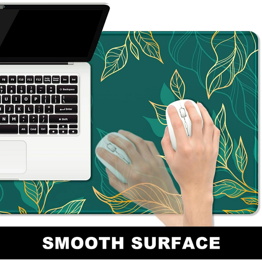 Artistic Luxury Leaf Green Mousepad outfitque