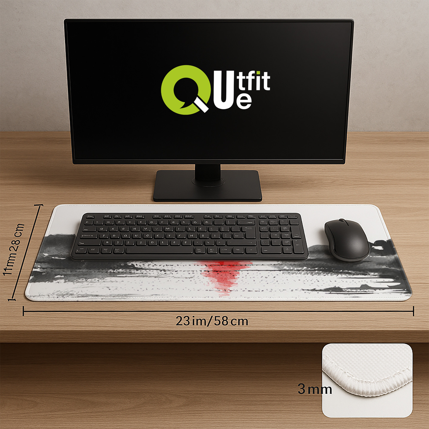 Lake with red sun Mousepad outfitque