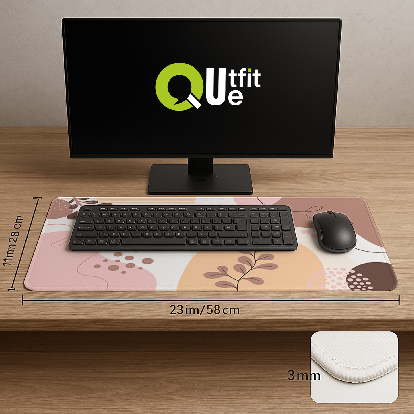 Boho Pink Abstract Flower Mousepad outfitque