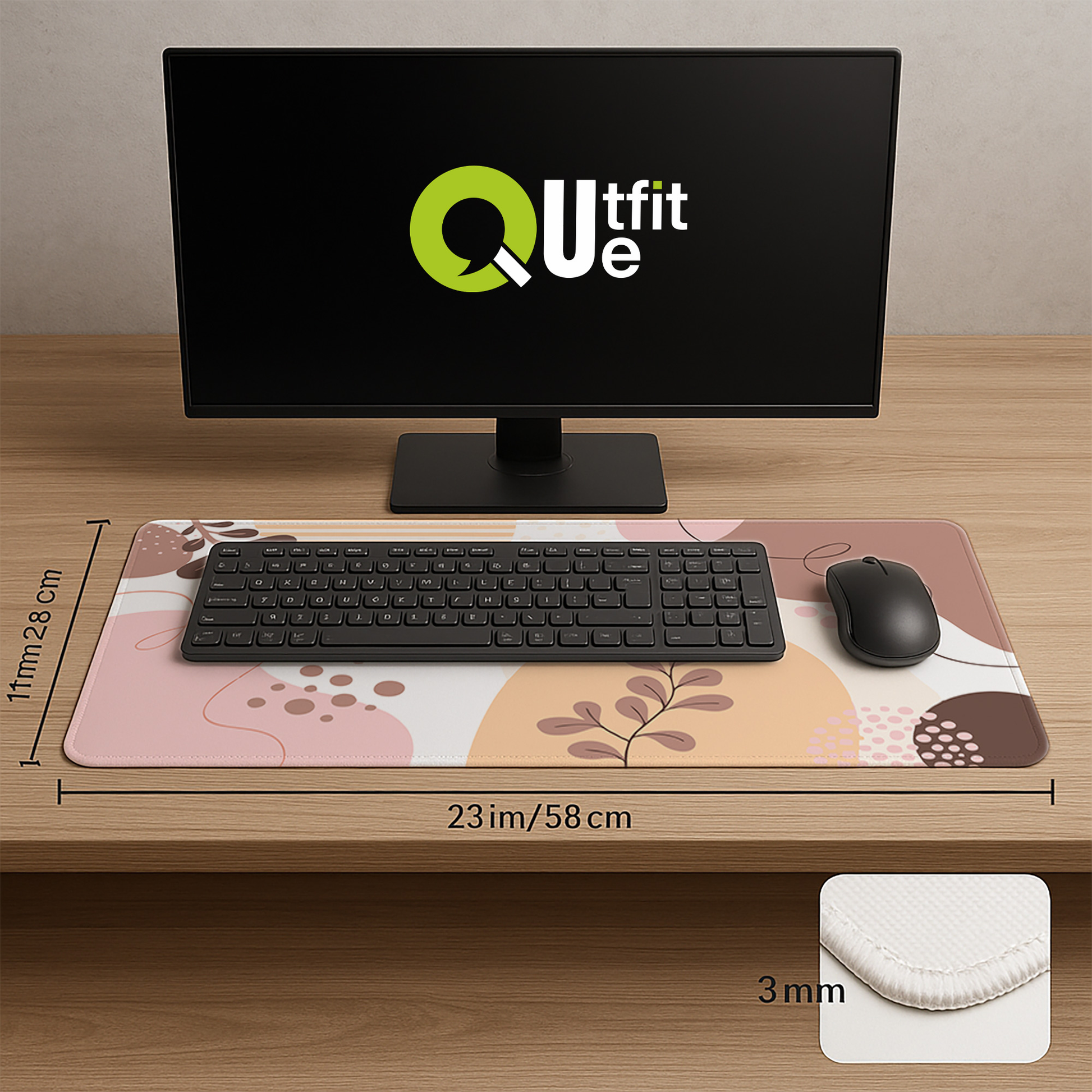 Boho Pink Abstract Flower Mousepad outfitque