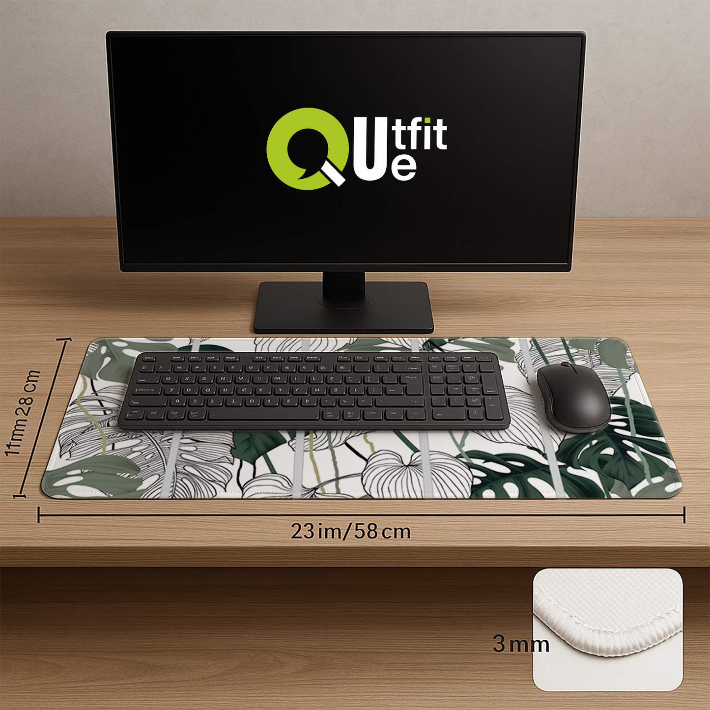 Art Tropical Leaf White Mousepad outfitque