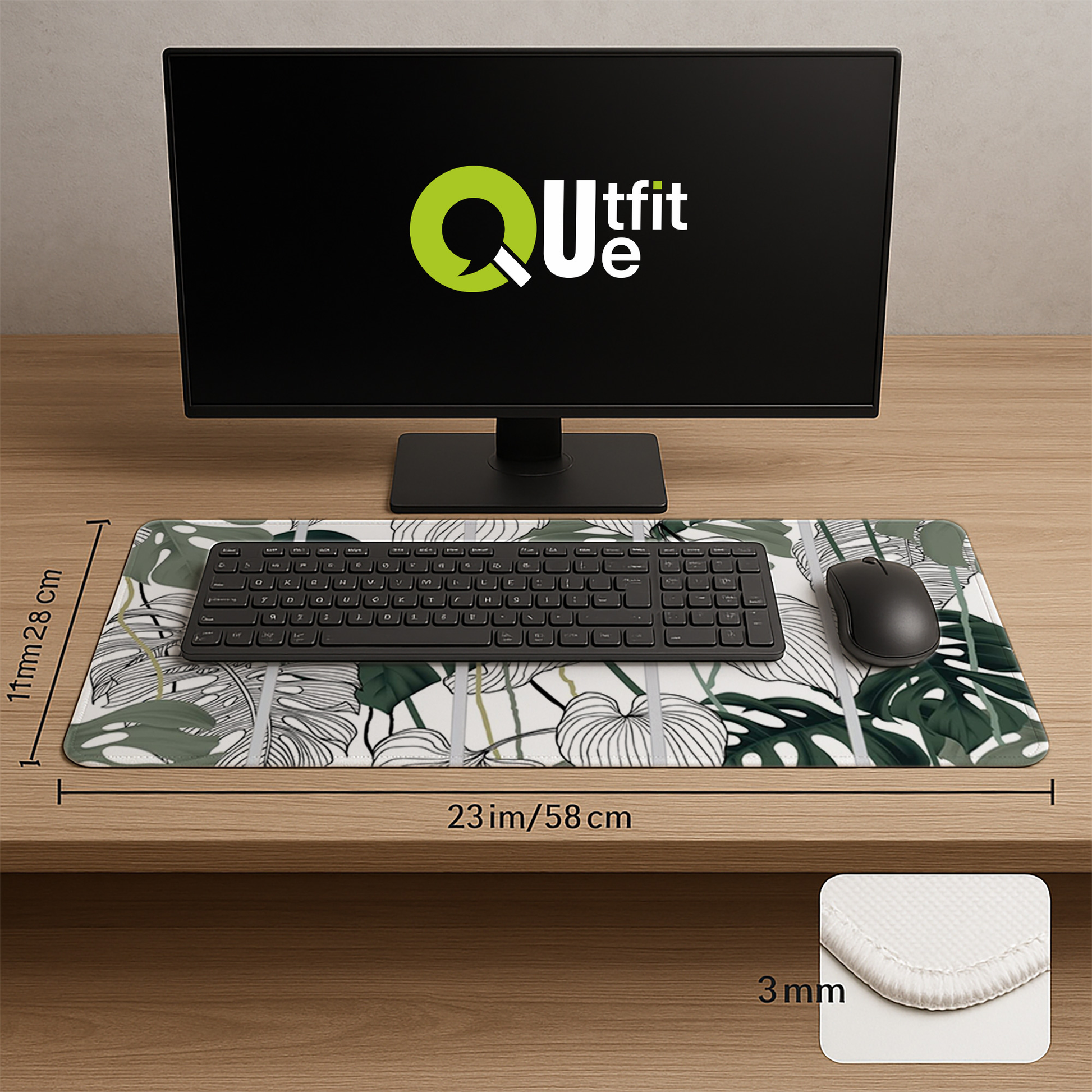 Art Tropical Leaf White Mousepad outfitque