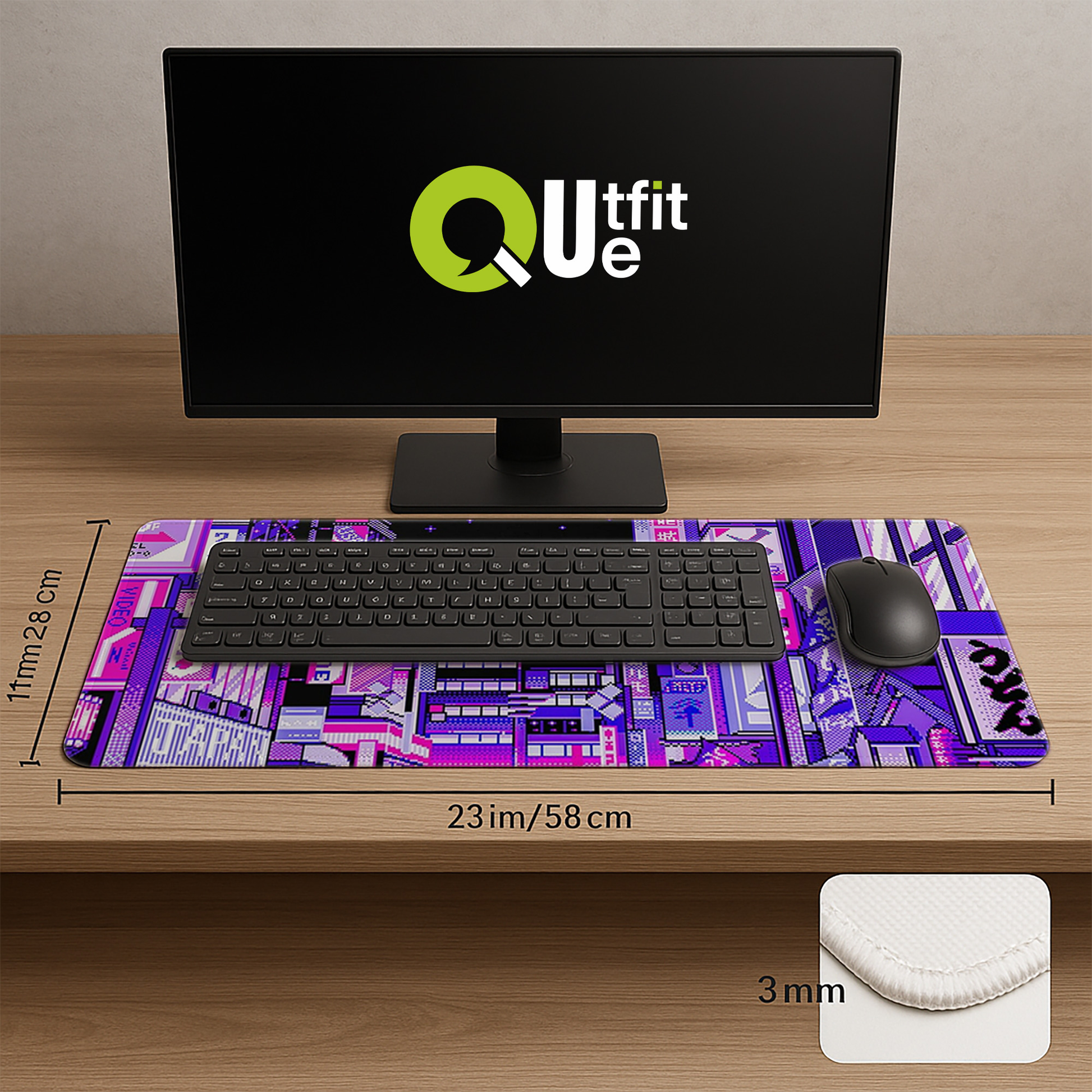 Tokyo style pixel Mousepad outfitque