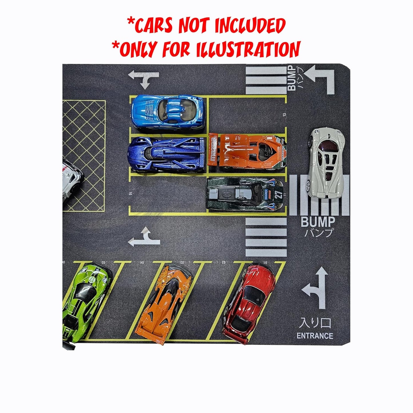 Moto Apparels Street Soul | Parking lot mat Diorama for 1/64 Scale Cars (Hotwheels,minigt,majoratte, etc) Large Size 11X22 inches **Cars not Included