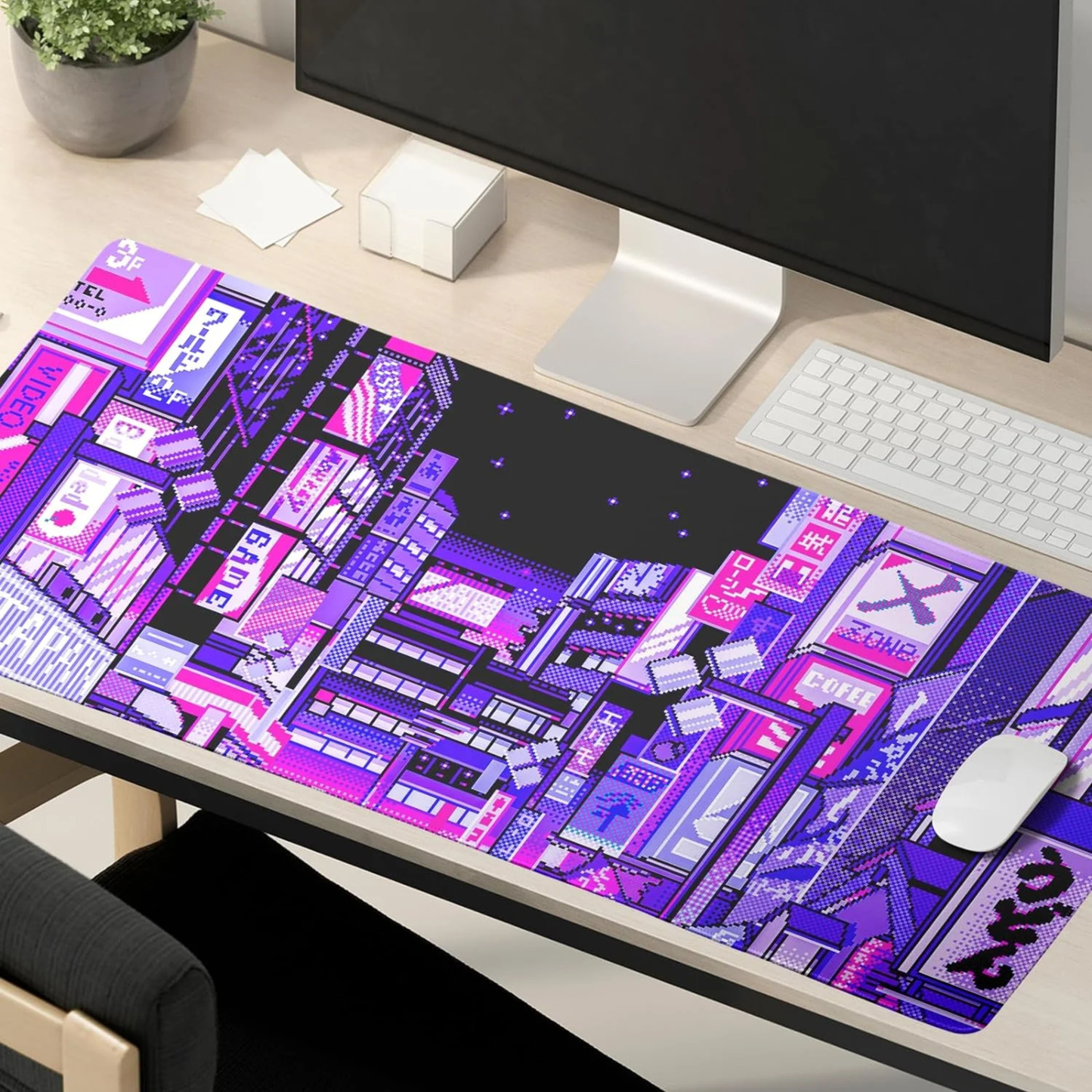Tokyo style pixel Mousepad outfitque