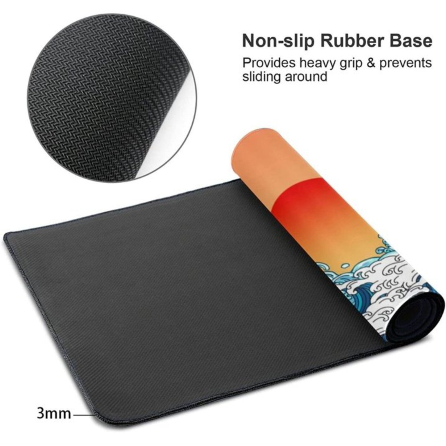 Vintage Japanese Ocean Wave Sunrise Mousepad outfitque