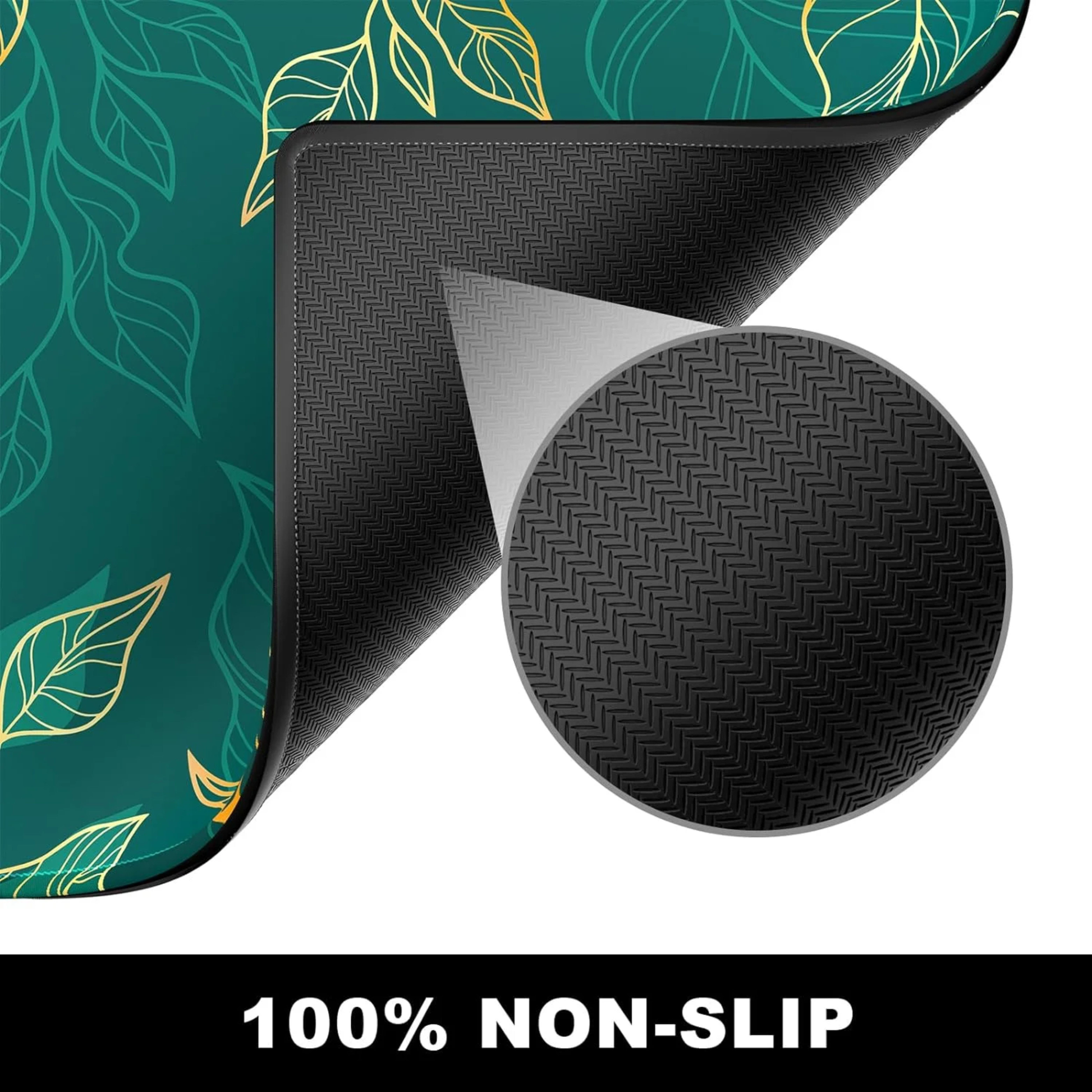 Artistic Luxury Leaf Green Mousepad outfitque