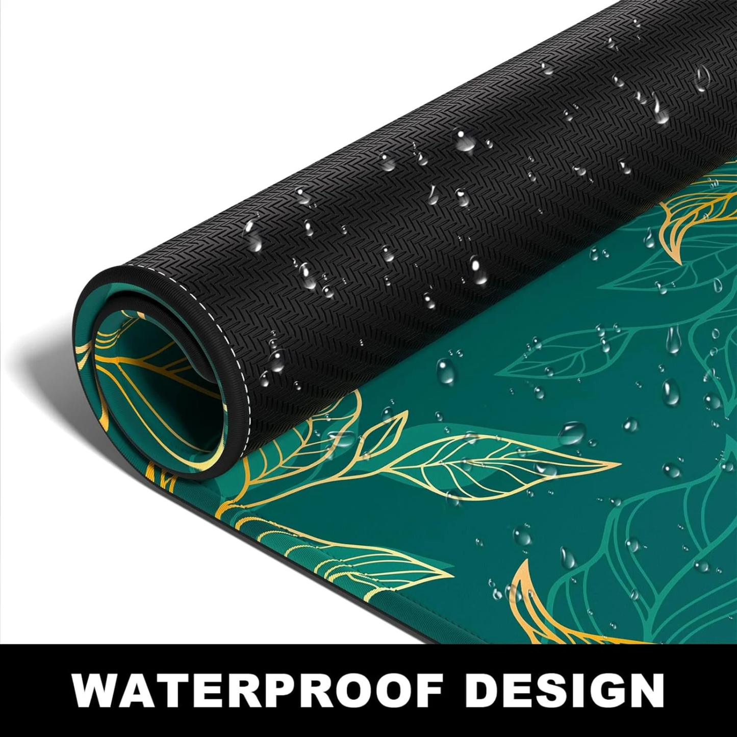 Artistic Luxury Leaf Green Mousepad outfitque