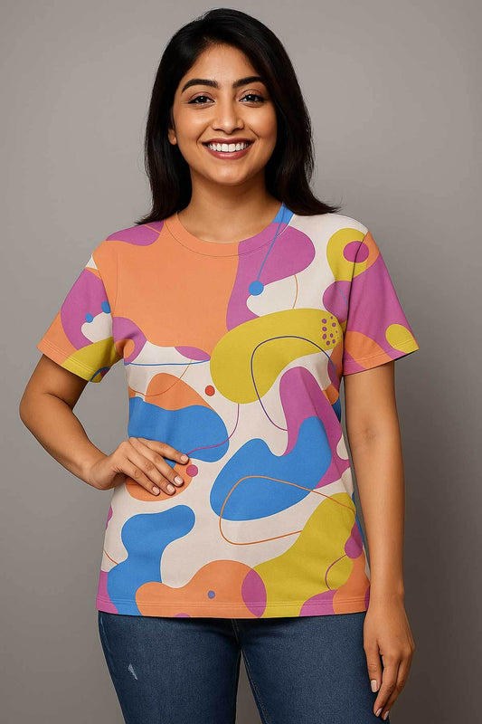 Color Bloom Abstract Tee - Print it up