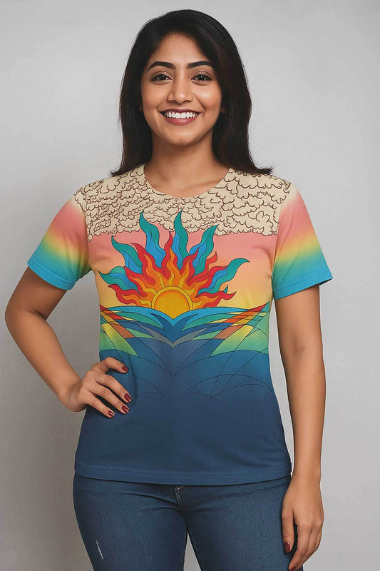 Cosmic Sunrise Women Tee - Print it up