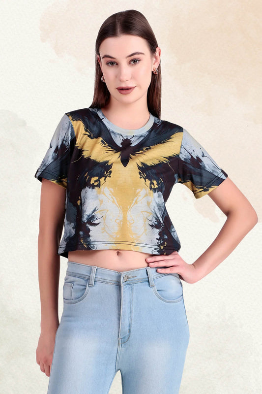 Midnight Monarch Crop Top - Print it up