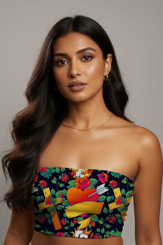 AOP Crop Tube Top Print it up