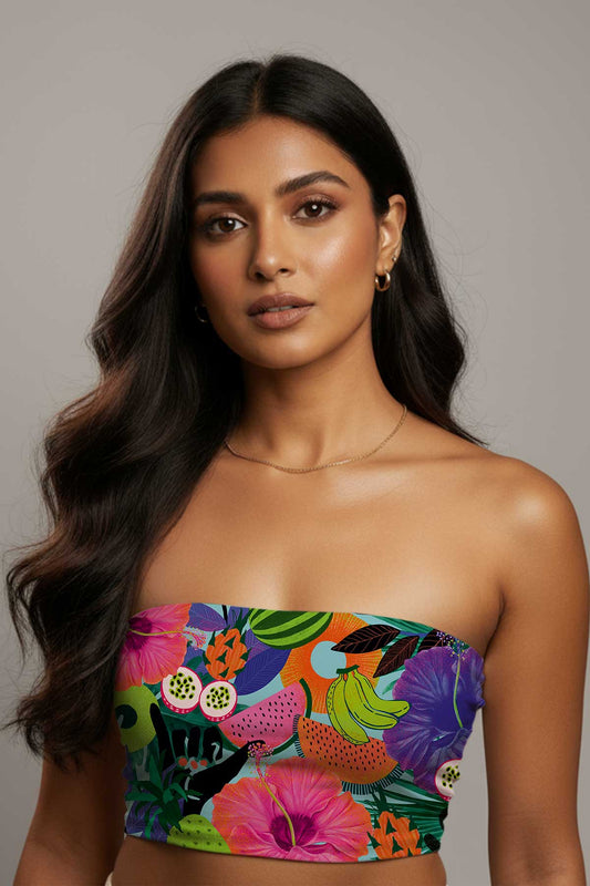 Tropical Print Tube Top Print it up