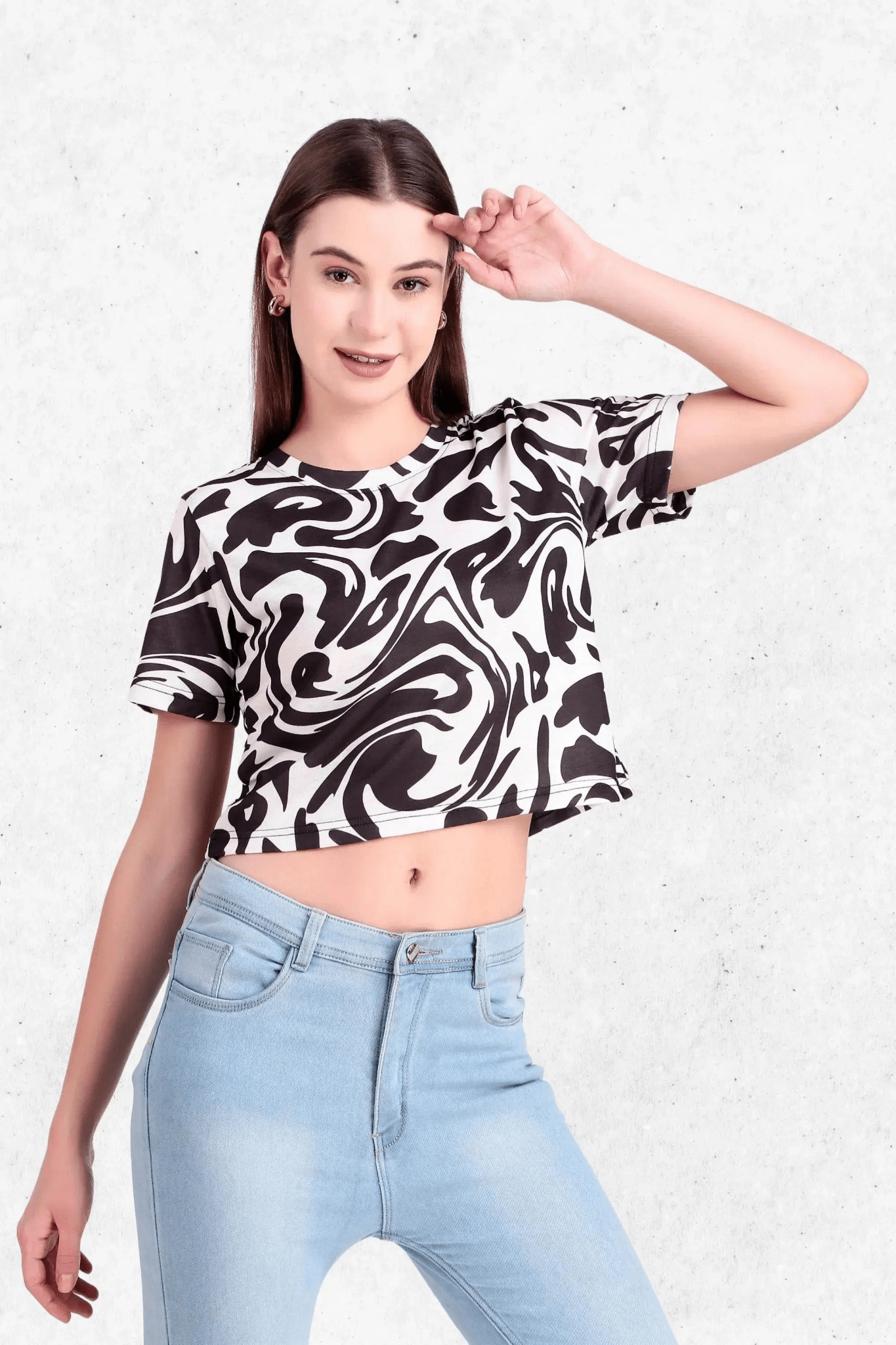 Black & White Abstract Swirl Crop Top - Print it upCROP TOP
