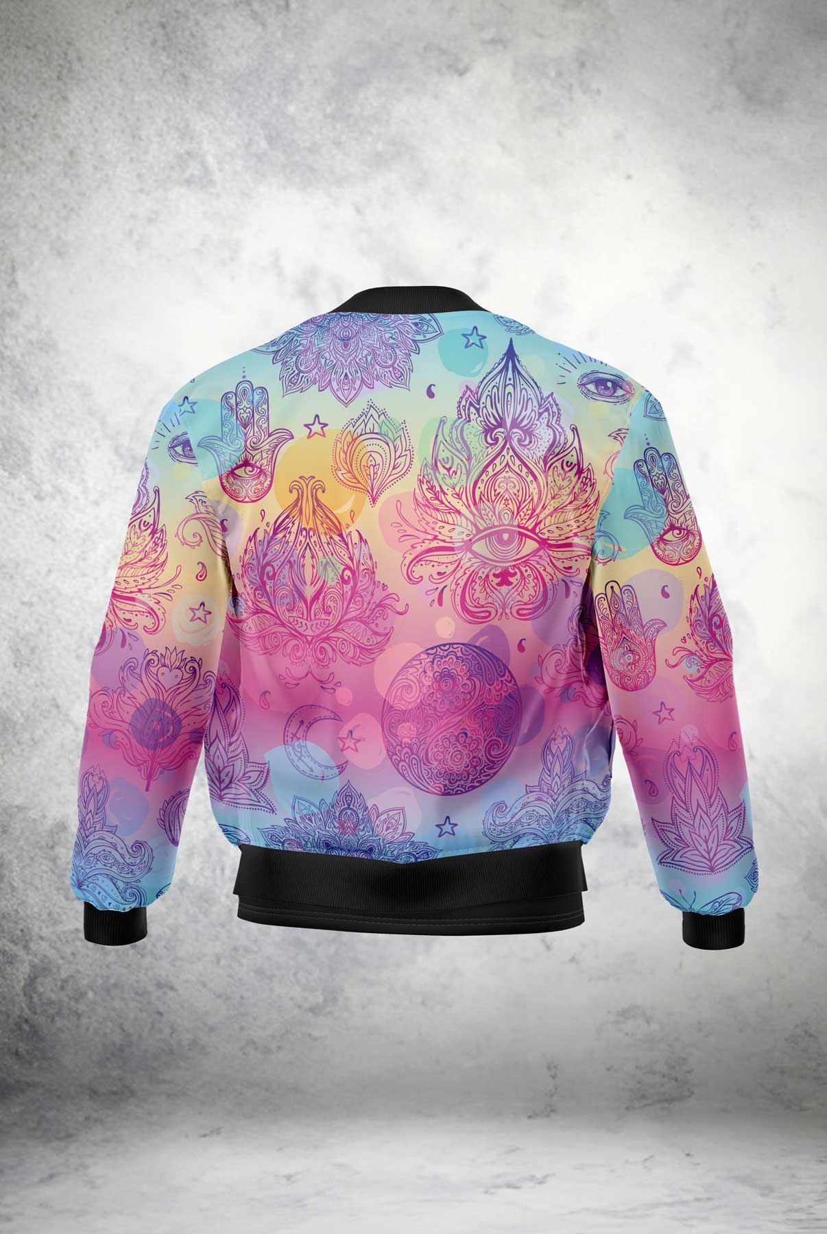 Cosmic Bloom Bomber Jacket outfitque