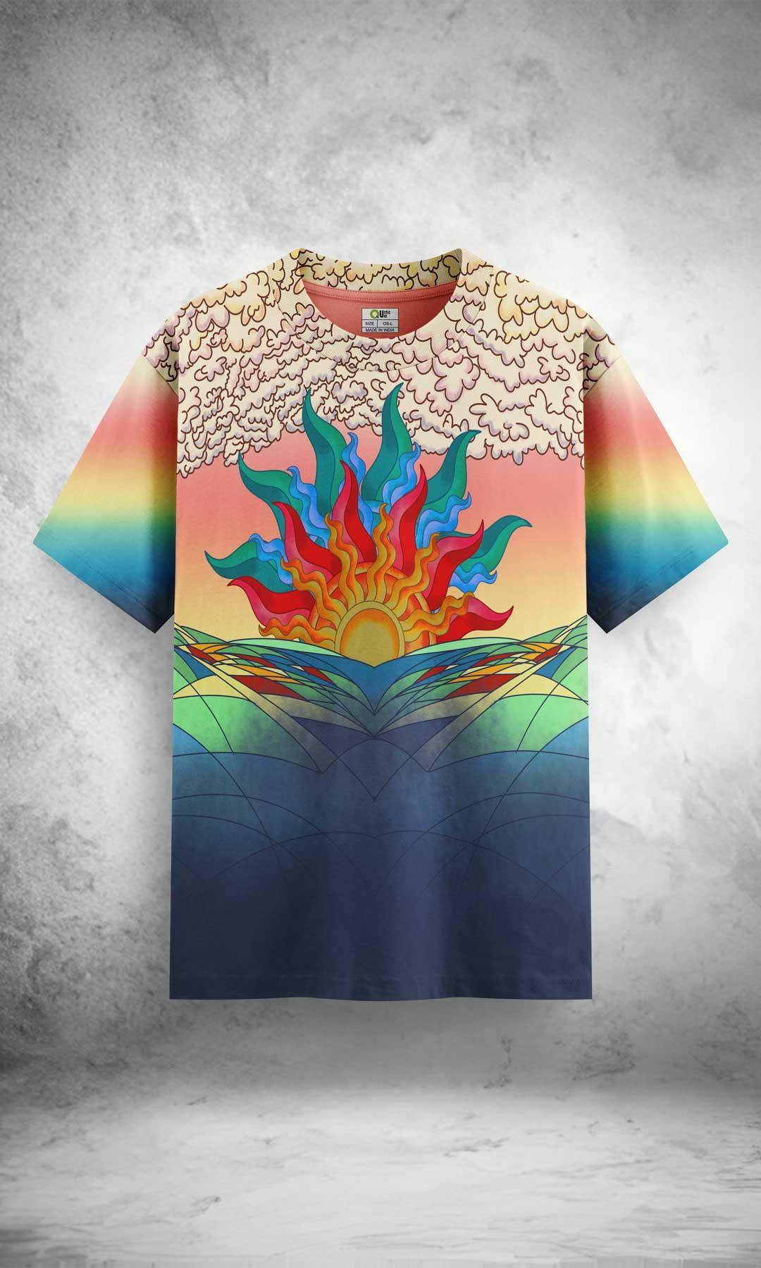 Cosmic Sunrise Tee - Print it upOversized