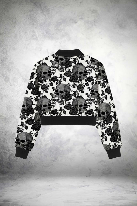 Black and White Skull Rose Jacket Print it up