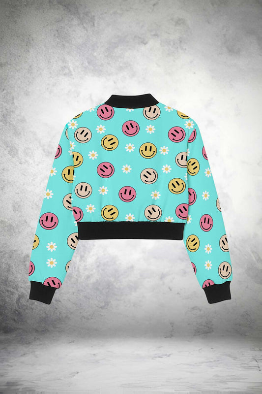 Happy Face Crop Jacket (Copy) Print it up