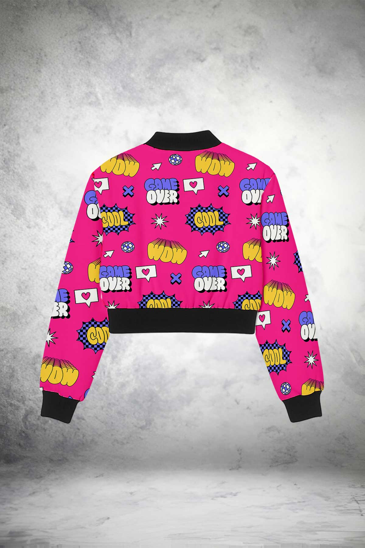 Hot Pink Gamer Crop Jacket Print it up